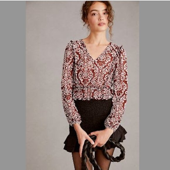 Jacquard Peasant Blouse - Picture 1 of 4